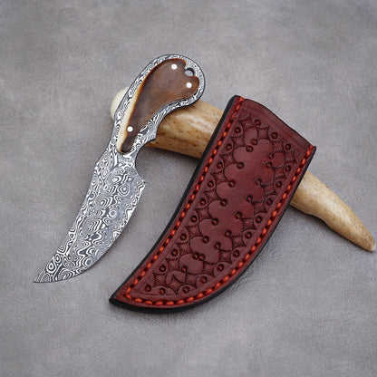 Custom Fixed Blade Knife in Damasteel