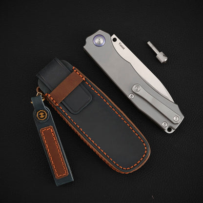 Drop Point Slip Joint Knife Vanax Steel 3.7 Inch Titanium