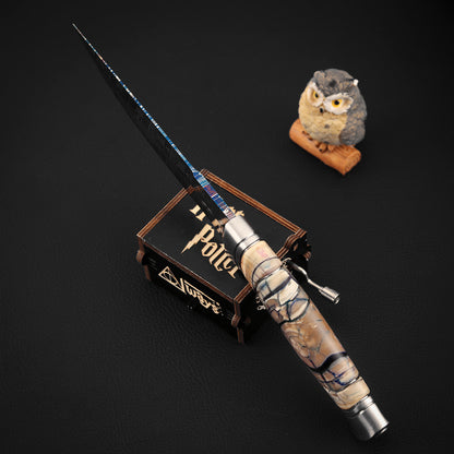 Custom Hunting Knife Mosaic Damascus Bluing Heat Treatment