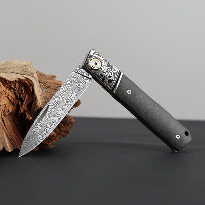3.5 Incn Slip Joint Pocket Knife Powder Damascus Steel