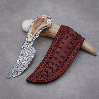 Custom Fixed Blade Knife in Damasteel