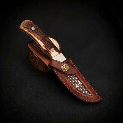 3.5" Fixed Blade Knife Full Tang Vanax Steel with Buckhorn