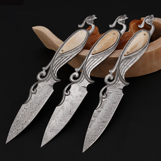 Phoenix Hand-carved Fixed Blade Knife