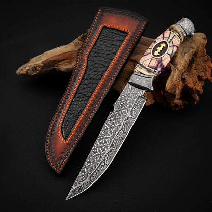 Hand-forged and Welded Damascus Steel Hunting Knife