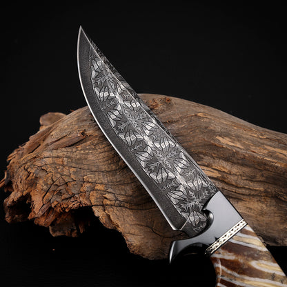 Damascus Hunter with Mammoth Tusks