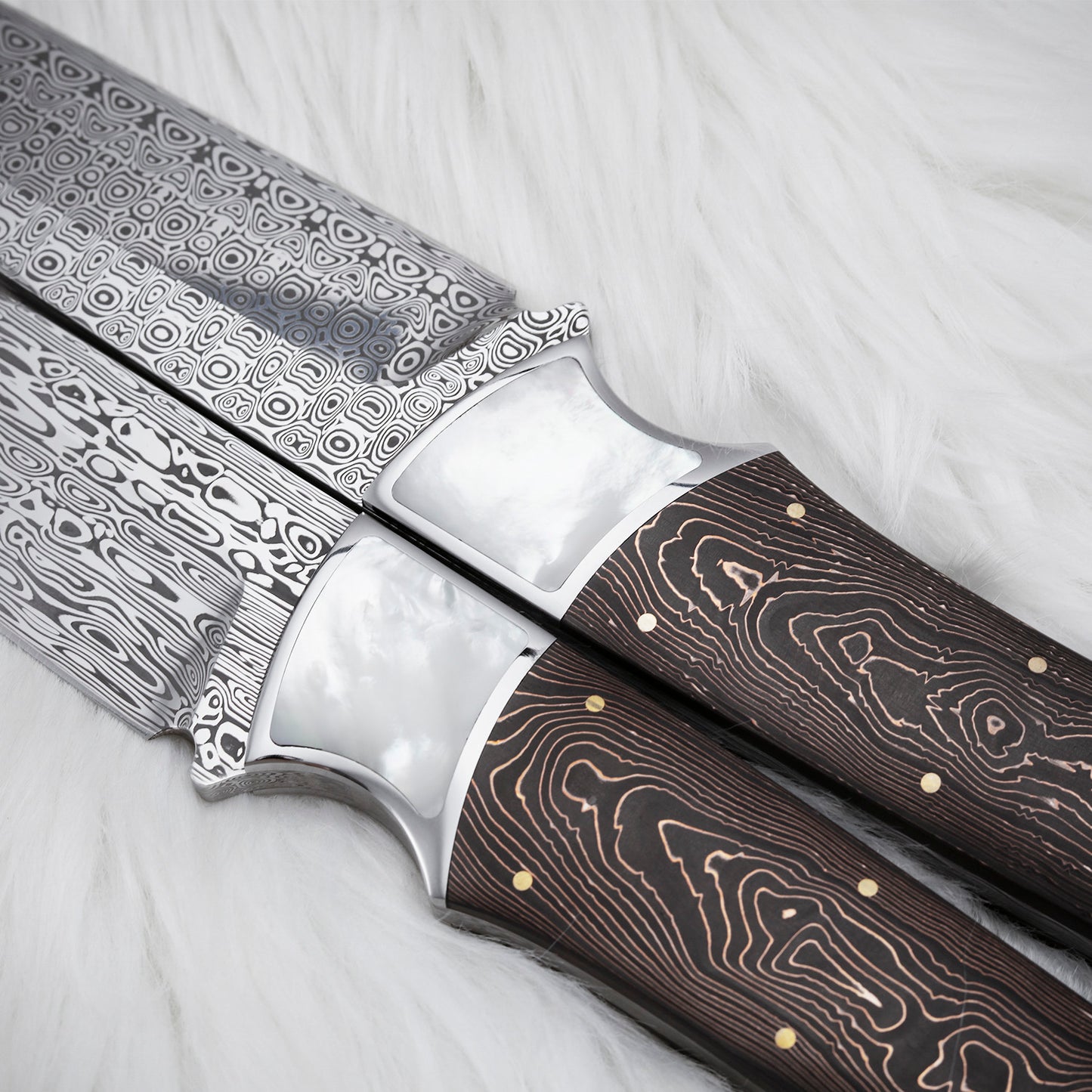 Custom Hunting Knife in Powder Damasteel with Carbon Fiber