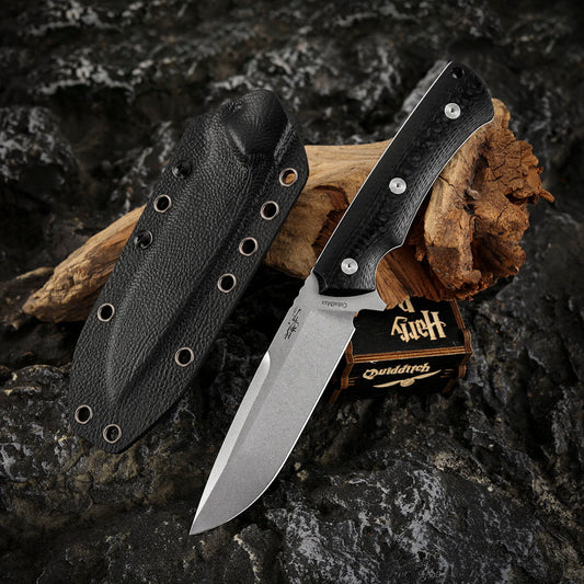 4.7 Inch Fixed Blade Knife, CobalMax Steel, Carbon Fiber