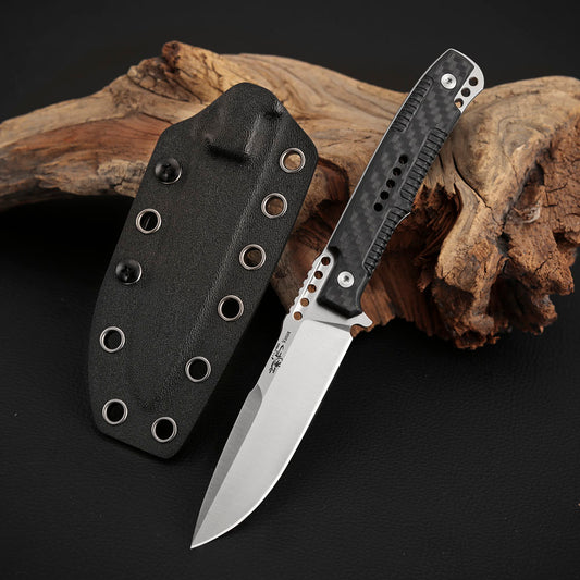 3.5 Inch Fixed Blade Knife, Vanax Steel, Carbon Fiber