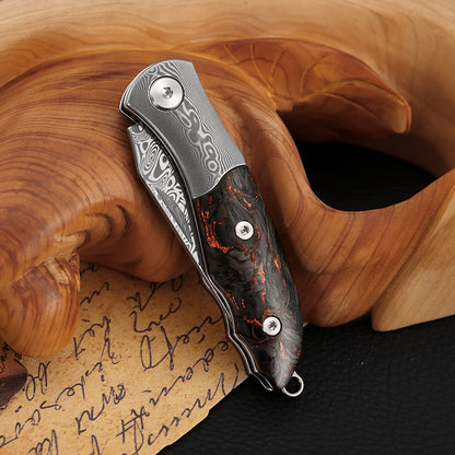 2 Inch Slip Joint Pocket Knife for EDC, Sweden Damasteel Blade