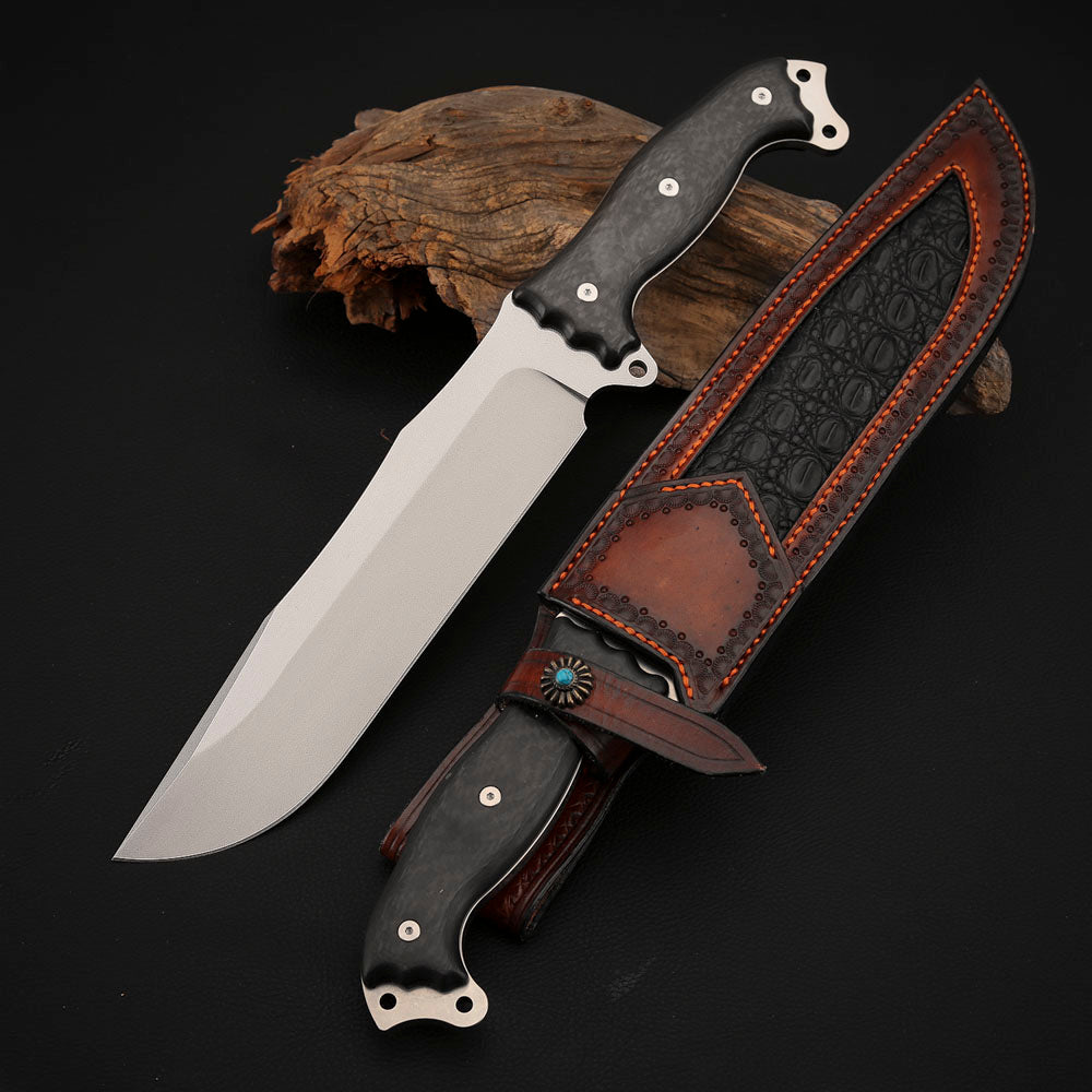 8 Inch Machete Fixed Blade Knife Vanax Steel Carbon Fiber