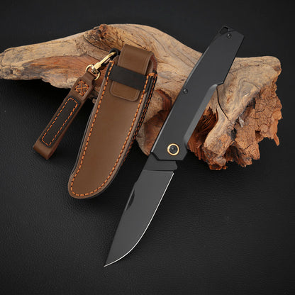 Vanax Steel Slip Joint Pocket Knife 3.6 Inch, Titanium