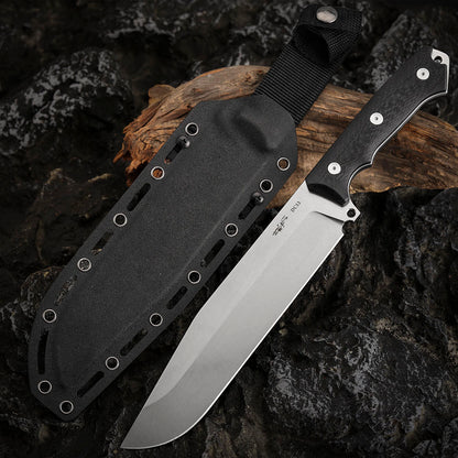 7.8 Inch Machete Fixed Blade Knife, DC53 Steel, Carbon Fiber Handle