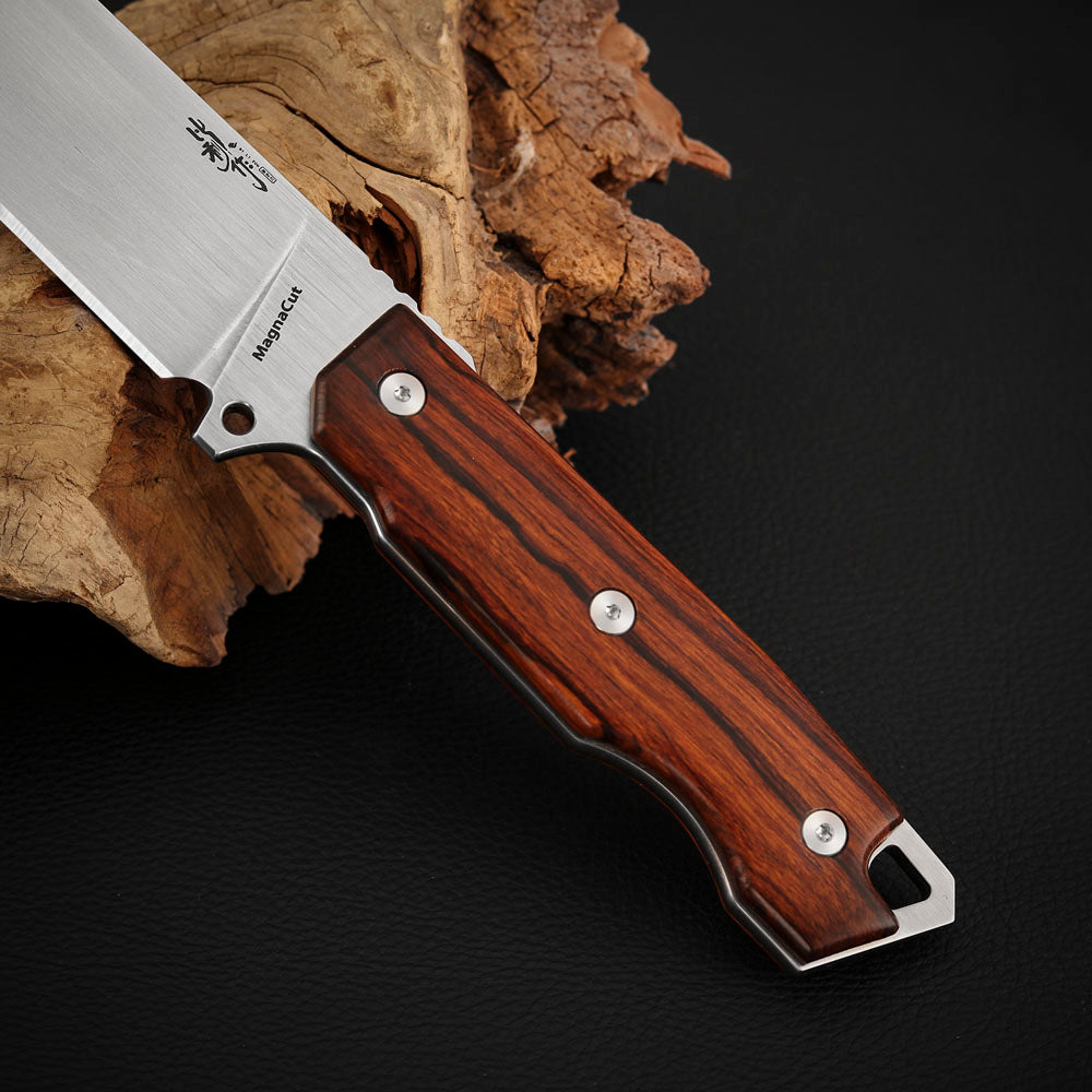 5.2 Inch MagnaCut Steel Fixed Blade Knife with Ironwood Scales