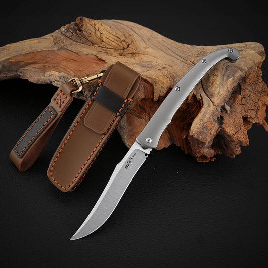 Custom Titanium Slip Joint Pocket Knife, Vanax Steel