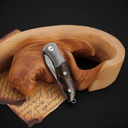 3.3 Inch Slip Joint Pocket Knife for EDC, Damasteel Steel