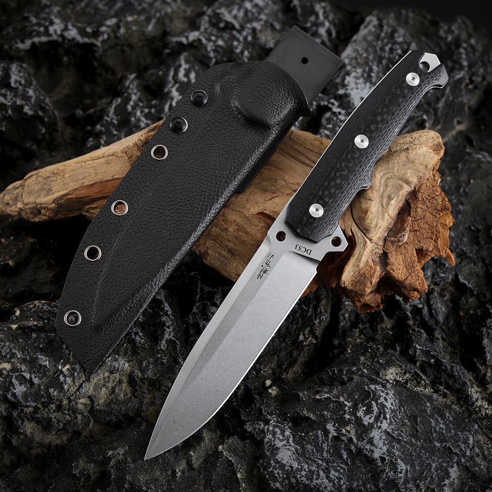 5.3 Inch Fixed Blade Knife, DC53 Steel with Kydex Sheath
