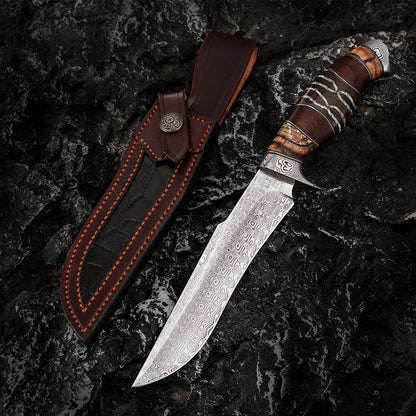 Custom Bowie Knife 6.3" Powder Damascus Steel