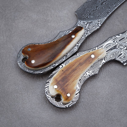 Custom Fixed Blade Knife in Damasteel