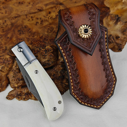 Slip Joint Pocketknife with Ox Bone, Wootz Blade