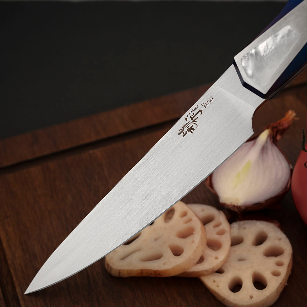 Custom 7" Vanax Steel Kitchen Cleaver Knife Titanium