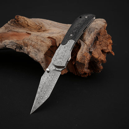 Eagle Hand-engraved Liner Lock Folding Knife Inlaid with 24K Gold