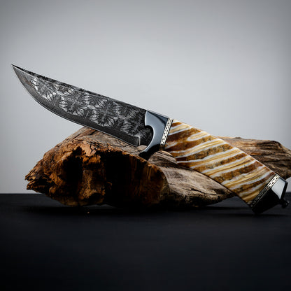Damascus Hunter with Mammoth Tusks