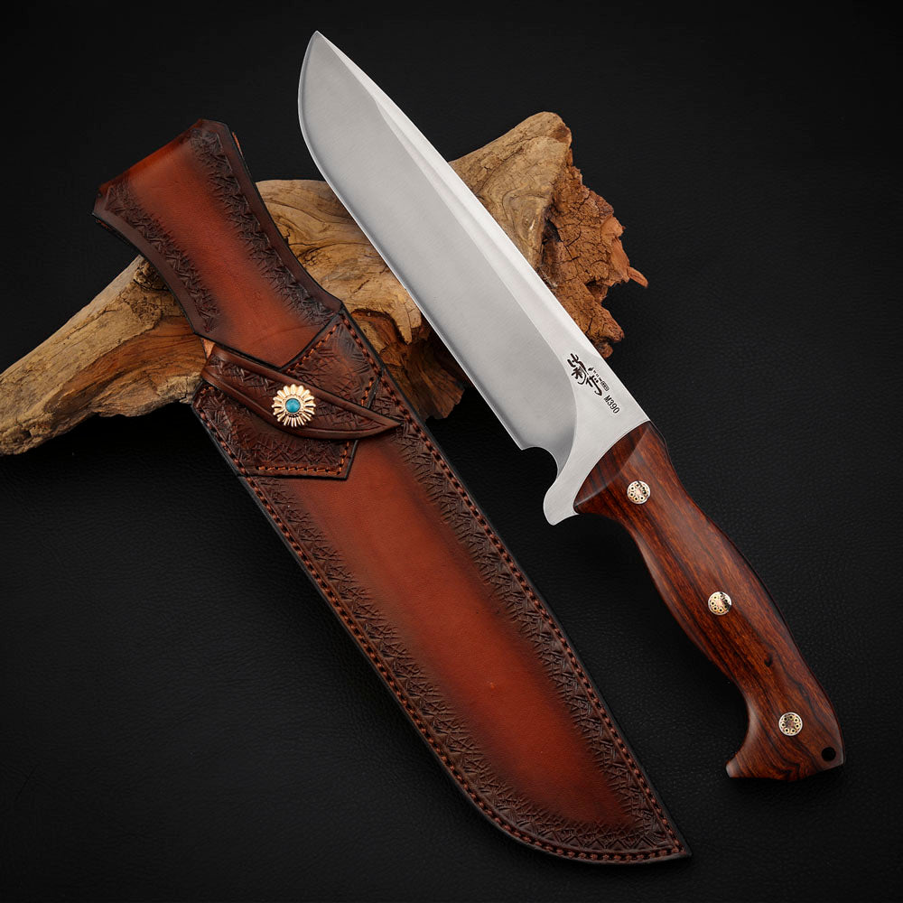 Large Bushcraft Knife M390 Steel 6 Inch Ironwood