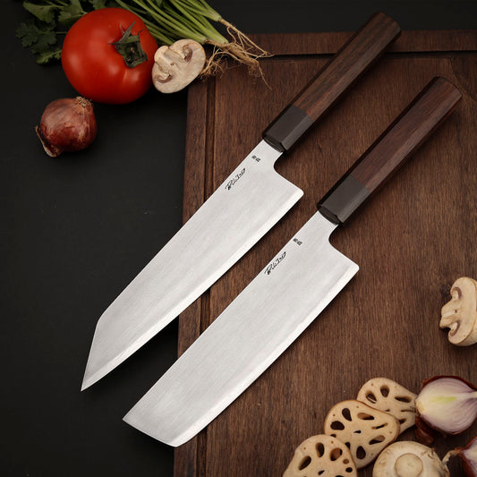 ZDP-189 Steel Japanese Nakiri/Kiritsuke Knife 8" Walnut