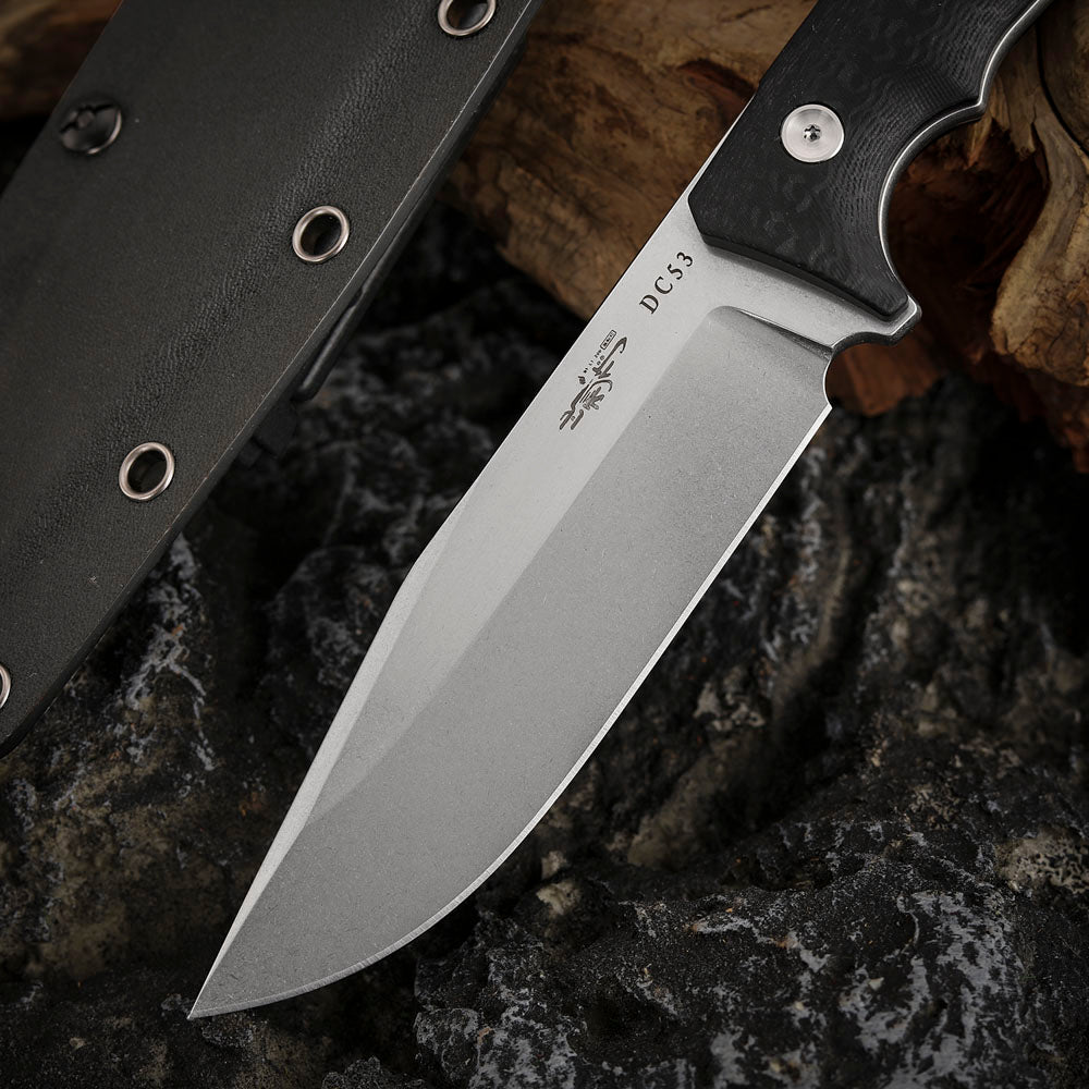 4.8 Inch DC53 Steel Fixed Blade Knife with Kydex Sheath