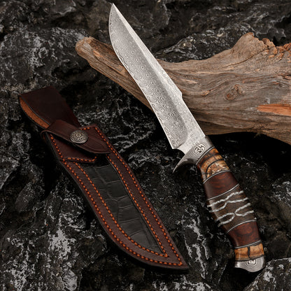Custom Bowie Knife 6.3" Powder Damascus Steel