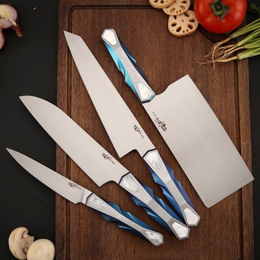 Custom 7" Vanax Steel Kitchen Cleaver Knife Titanium