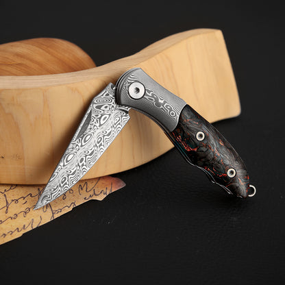 2 Inch Slip Joint Pocket Knife for EDC, Sweden Damasteel Blade