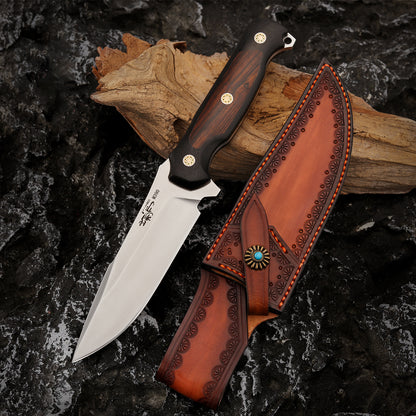 Fixed Blade Knife M390 Steel 5" Convex Edge Blade