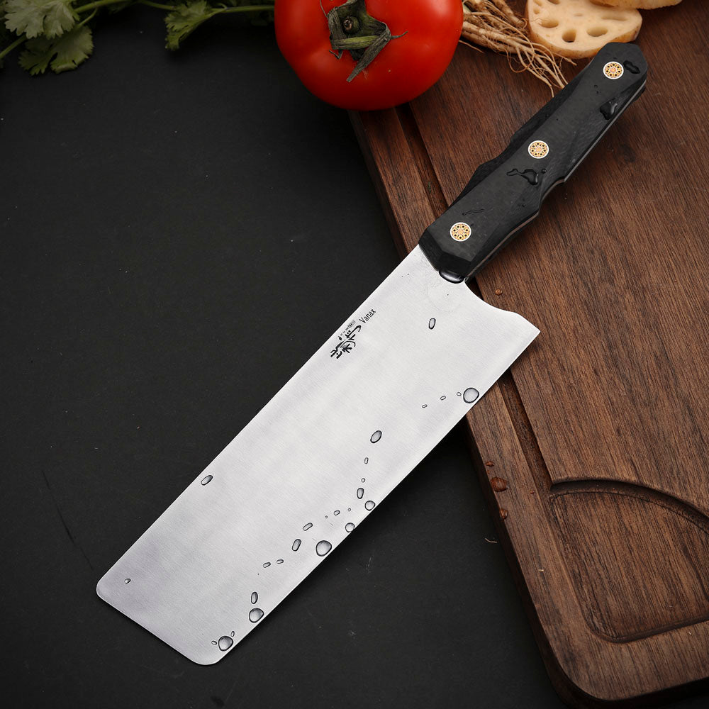 Nakiri Knife Vanax Steel 7 Inch Convex Grind Carbon Fiber