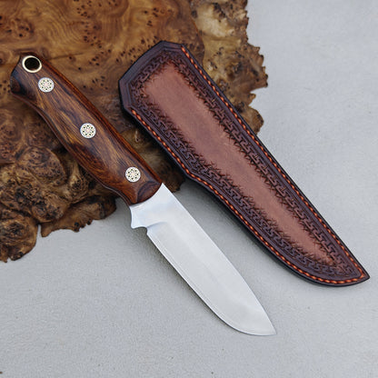 Convex Grind Fixed Blade Knife (3.5" ZDP-189 San Mai Steel) Ironwood