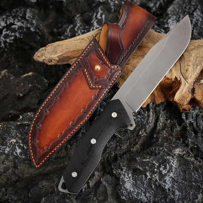 Wootz Steel 5.8" Fixed Blade Knife with Carbon Fiber Handle