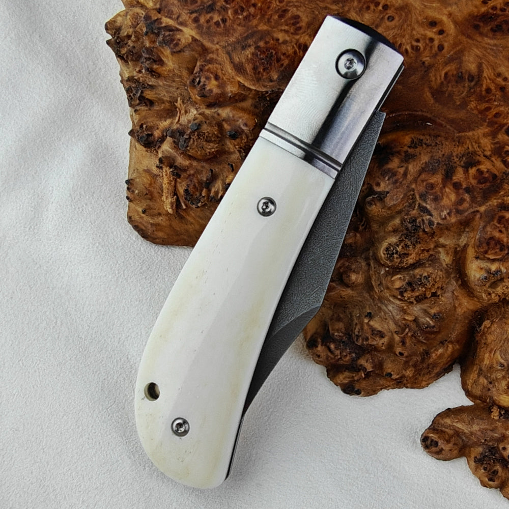 Slip Joint Pocketknife with Ox Bone, Wootz Blade