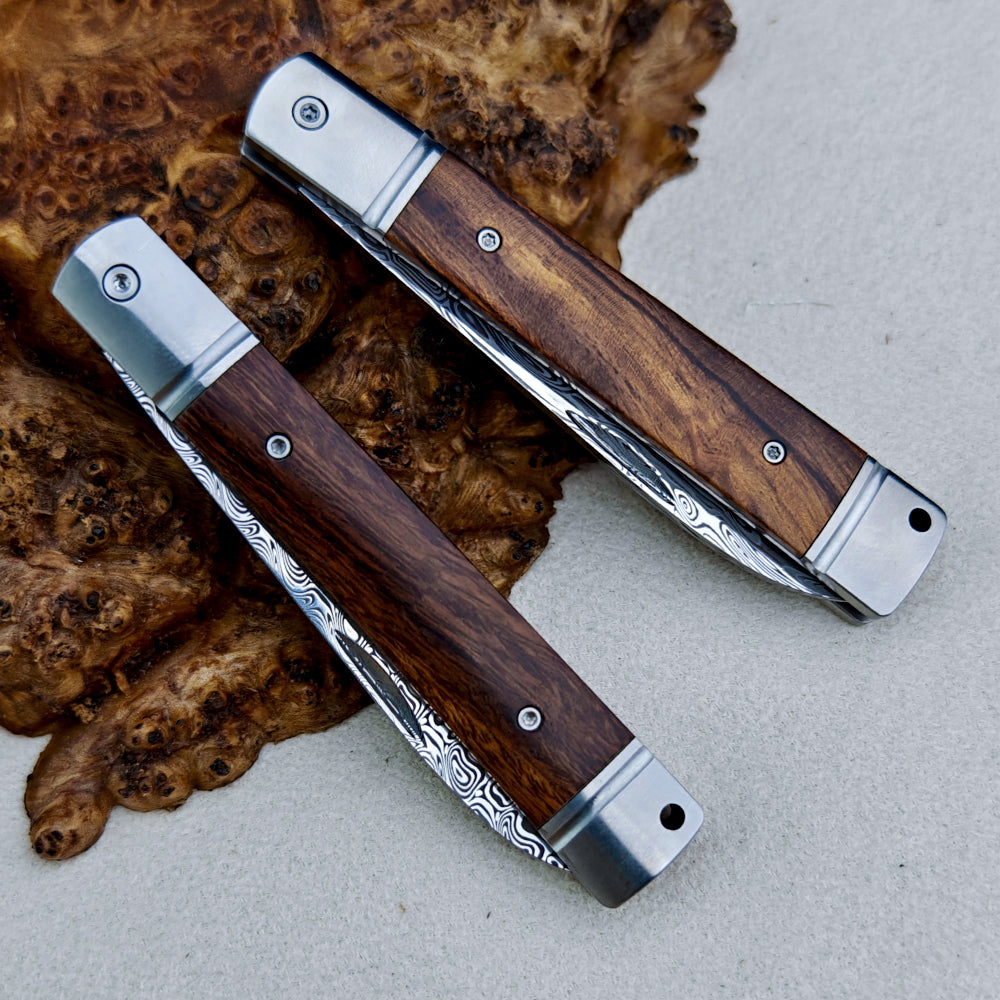 Slip Joint Pocket Knife (2.95" Damasteel) Ironwood