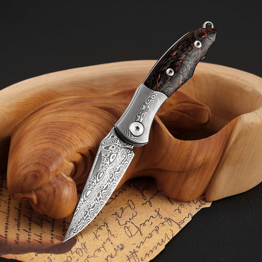 2 Inch Slip Joint Pocket Knife for EDC, Sweden Damasteel Blade