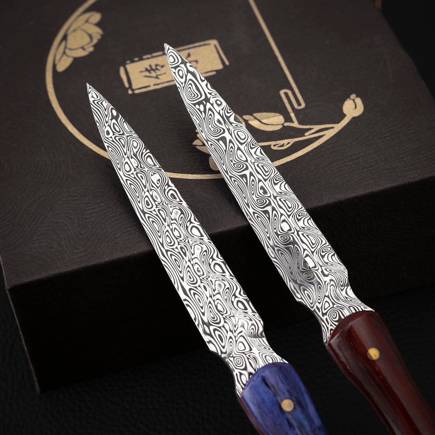 Tea Knife For Tea Cake, Damasteel, Ox Bone