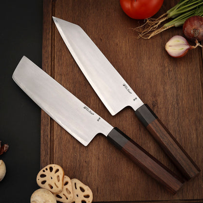 ZDP-189 Steel Japanese Nakiri/Kiritsuke Knife 8" Walnut