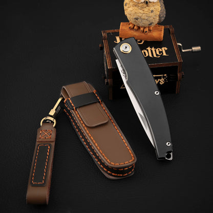 Slip Joint Pocket Knife Vanax Steel 3.46" Titanium