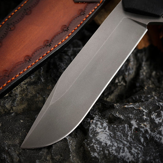 Wootz Steel 5.8" Fixed Blade Knife with Carbon Fiber Handle