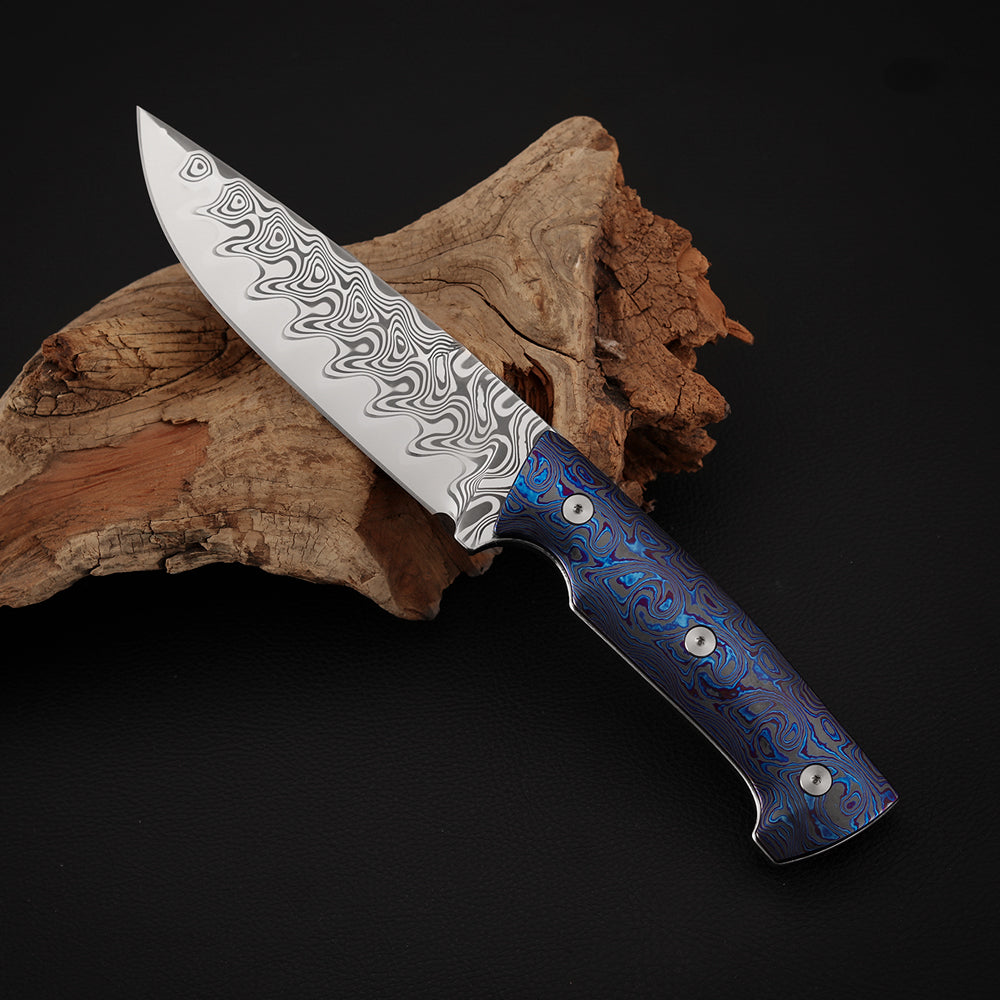 Custom Fixed Blade Knife Damacore® DC18N Steel, Zircuti