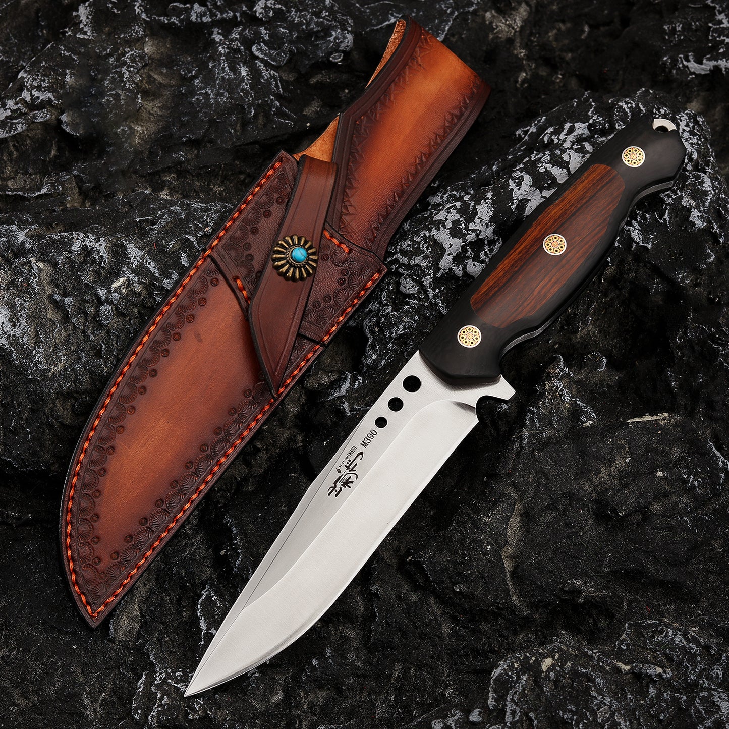 Fixed Blade Knife M390 Steel 5" Convex Edge Grind