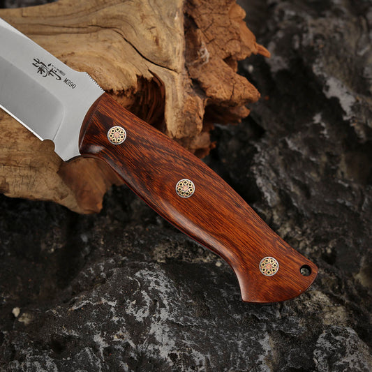 5 Inch M390 Steel Fixed Blade Hunting Knife Ironwood