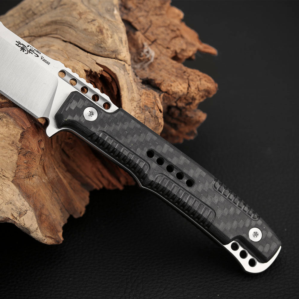 3.5 Inch Fixed Blade Knife, Vanax Steel, Carbon Fiber