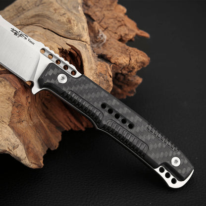 3.5 Inch Fixed Blade Knife, Vanax Steel, Carbon Fiber