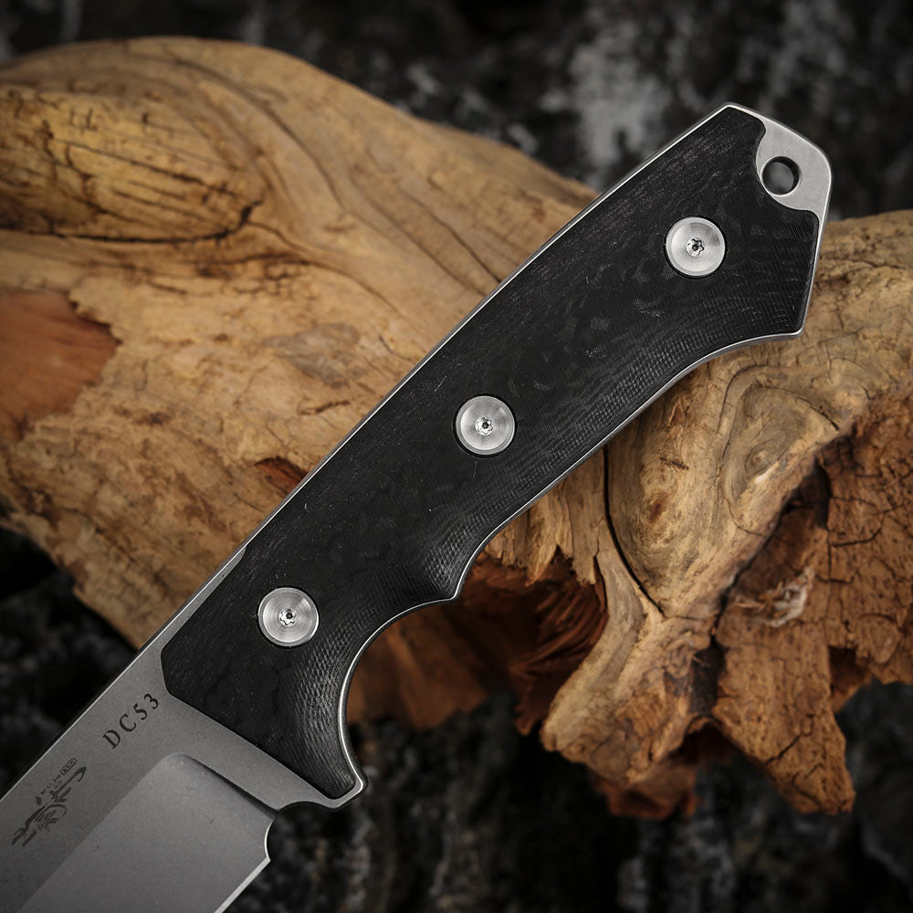 4.8 Inch DC53 Steel Fixed Blade Knife with Kydex Sheath