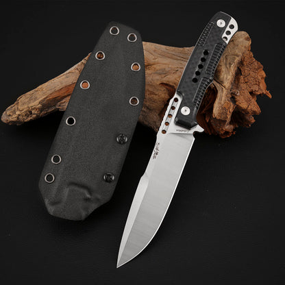 Survival Rescue Knife 5.5 Inch Tactical Fixed Blade Carbon Fiber